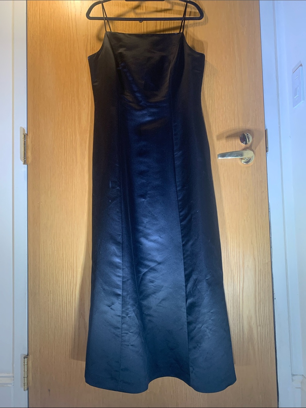 Laura Ashley 100% Silk Black Spaghetti-Strap Maxi Dress - Size 12